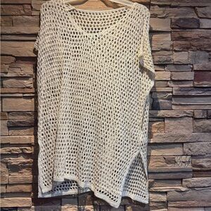 Women's Cream Knit Beach Coverup